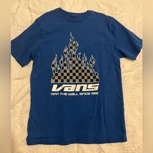 Vans Boys Blue Flame Graphic Tee, Size M (Age 10-12) *New w/o Tag*